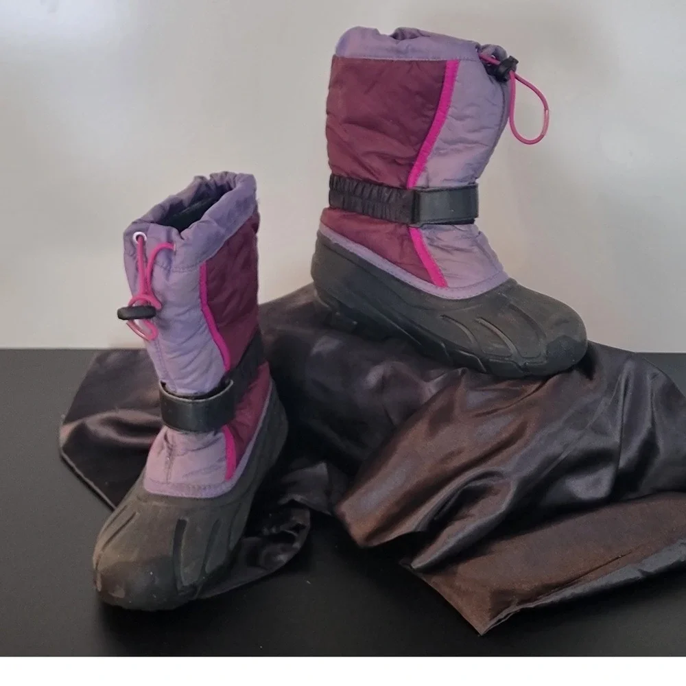 Sorel Kids Cub Winter Snow Boots Purple Magenta Waterproof Size 3 NY1965-562